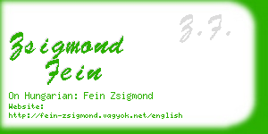 zsigmond fein business card